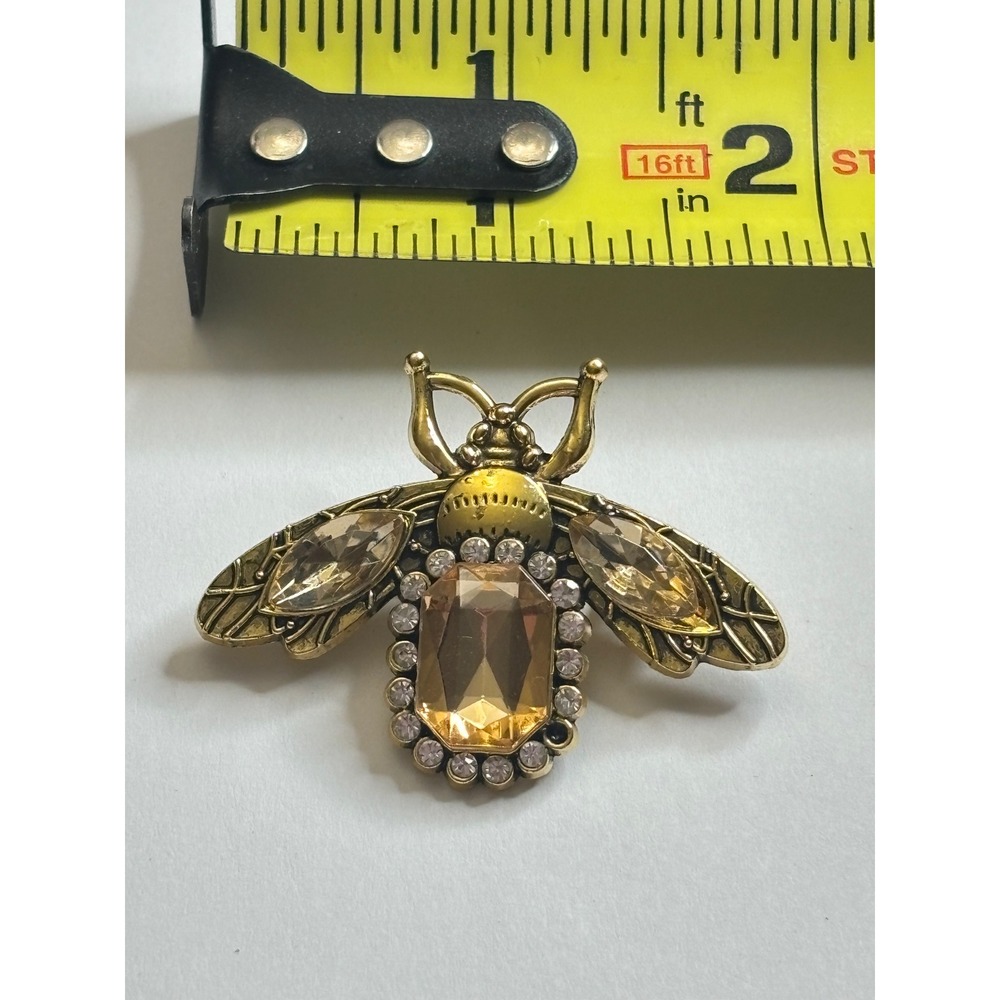 Bumble Bee Rhinestone Brooch Pin Insect Bug Missing Stone - Picture 4 of 4